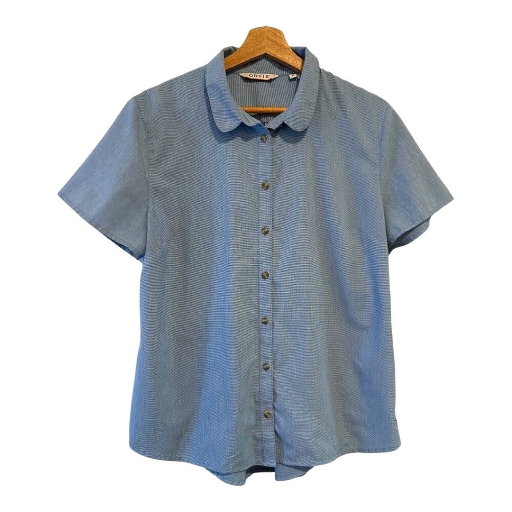 Orvis Women's Blue Button Down Top Normcore Size Large